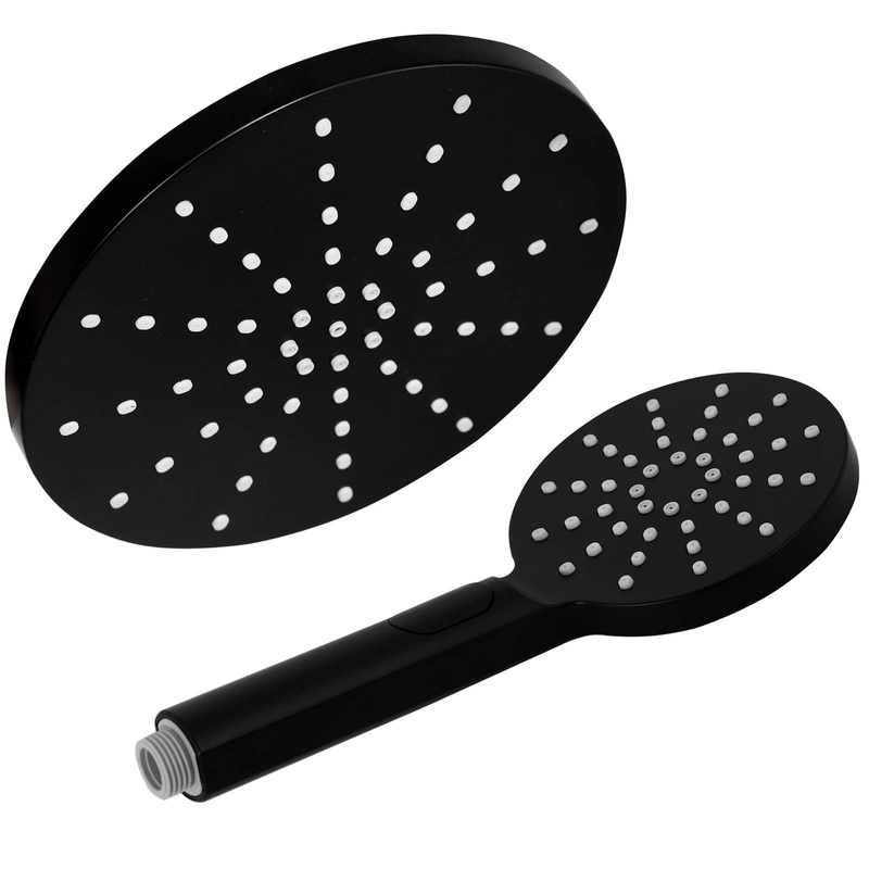 Zestaw prysznicowy deszczownica + słuchawka czarna DP-004B