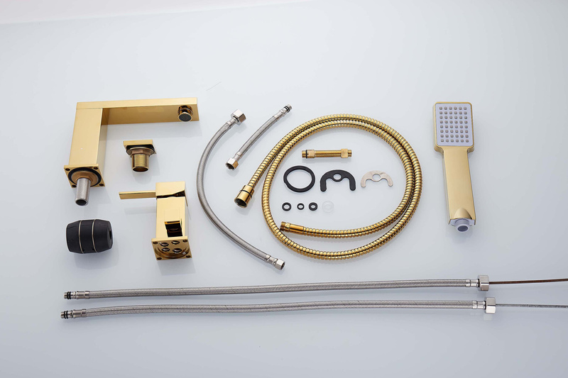 Bateria wannowa stojąca 3-otworowa złota BANG