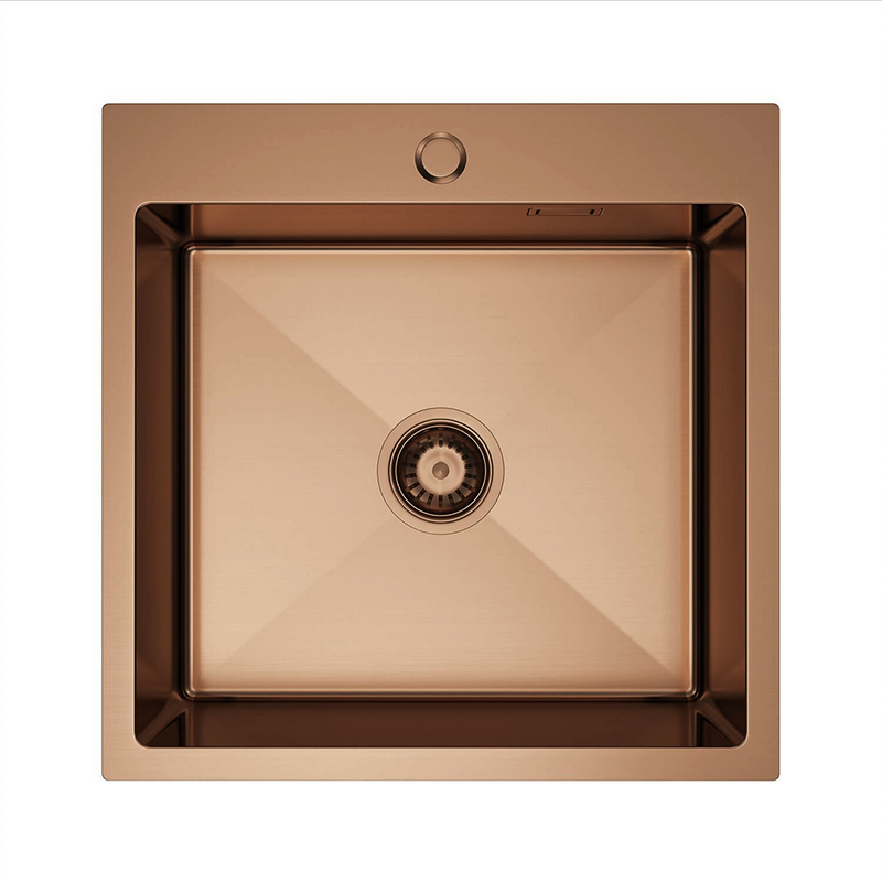 Zlewozmywak stalowy 50x50 miedziany rose gold + syfon GRATIS