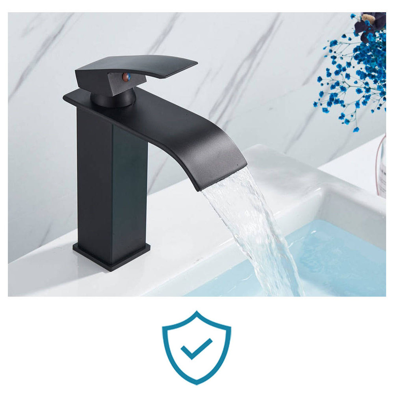 Bateria umywalkowa wodospad IDEAL czarna