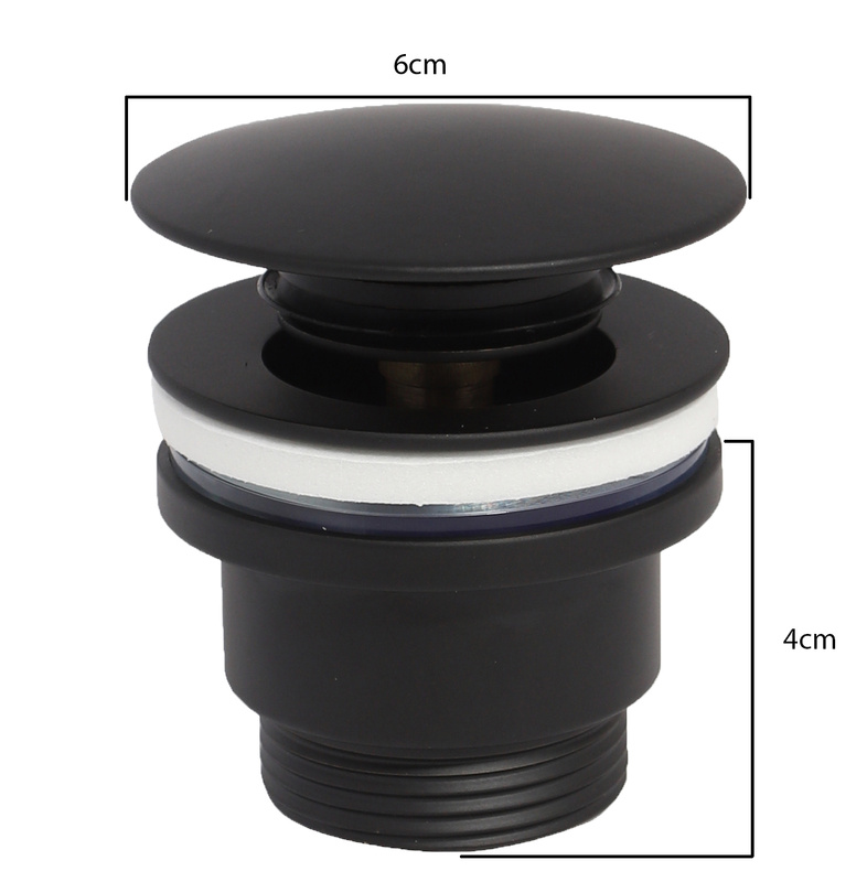 Korek umywalkowy KLIK-KLAK uniwersalny czarny