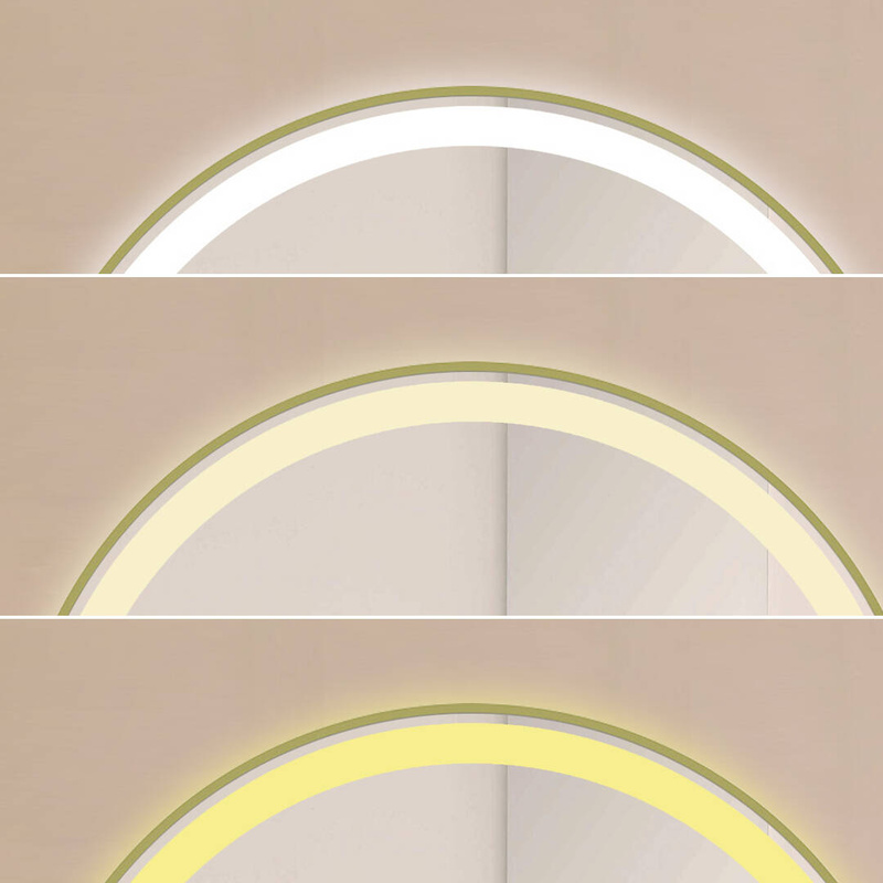 Lustro podświetlane LED 70 cm okrągłe J126 ze złotą ramą