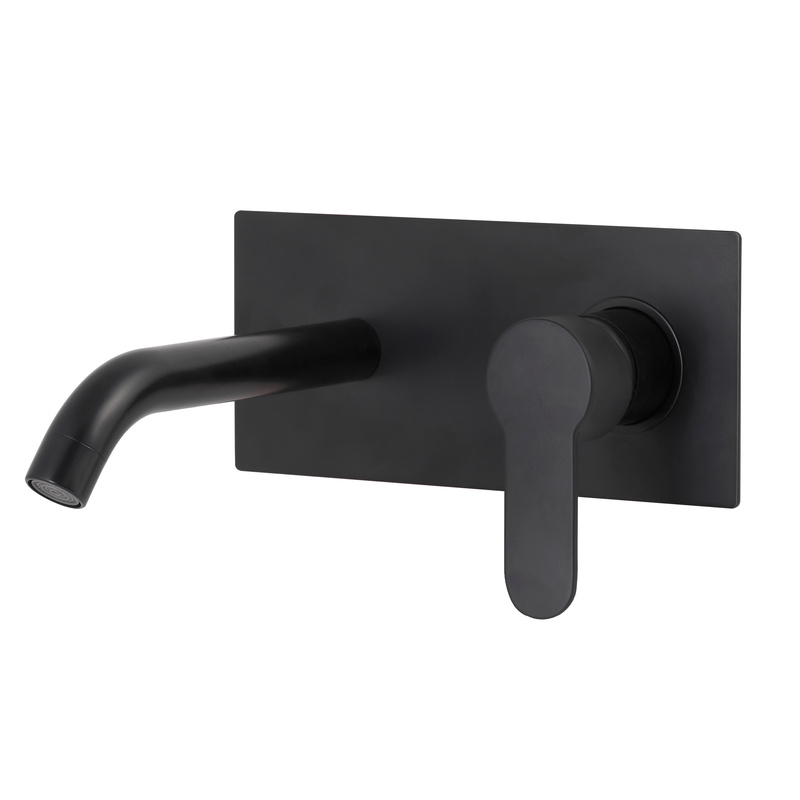 Bateria umywalkowa podtynkowa ścienna czarna