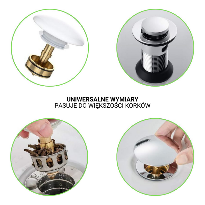 Automat naprawczy mechanizm KLIK-KLAK wannowy do brodzika uniwersalny