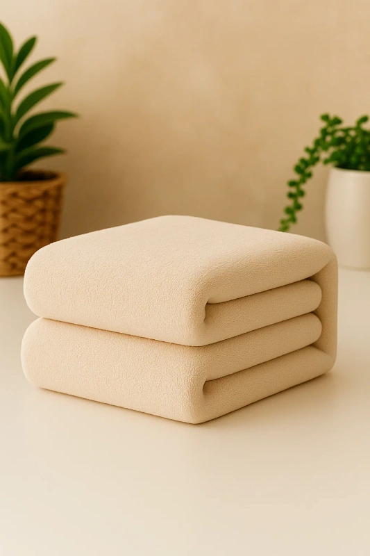 Ręcznik kąpielowy MIKRO kremowy ecru z mikrofibry 70x140 szybkoschnący