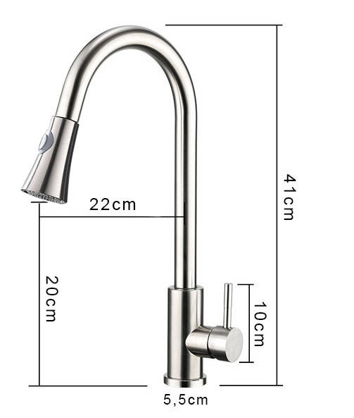Bateria kuchenna wyciągana wylewka TUBO INOX