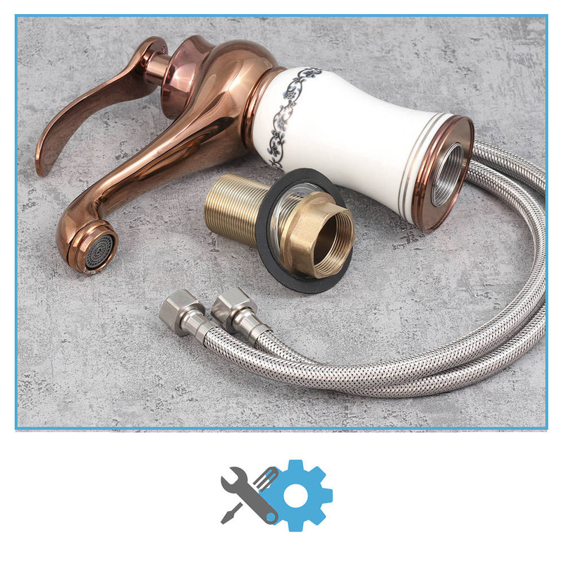 Bateria umywalkowa SONG ROSE GOLD biała