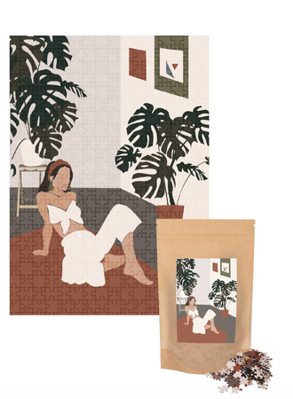 Puzzle 500el. Monstera Girl w eco woreczku