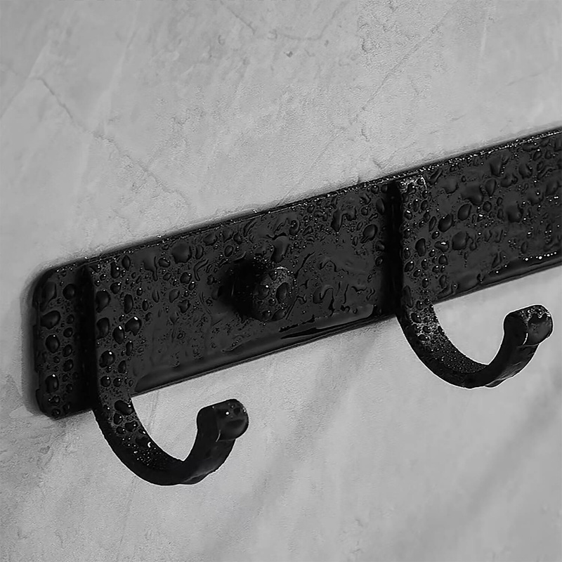 Wieszak na ubrania klucze ręczniki ścienny czarny 36 cm