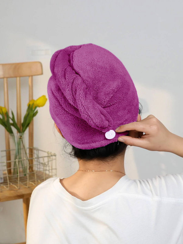 Ręcznik na włosy z mikrofibry szybkoschnący fuksja basic