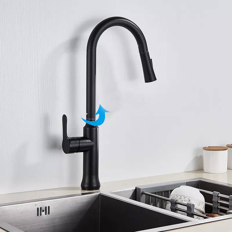 Bateria kuchenna z wyciąganą wylewką SIENA czarna