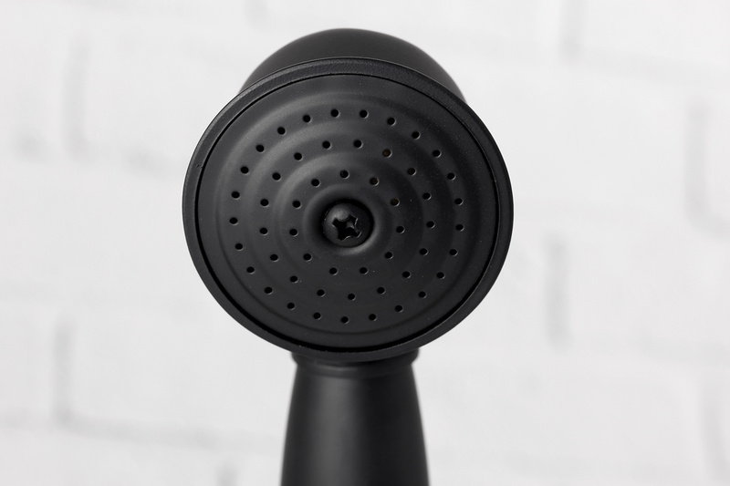 Czarna bateria wannowa 3-otworowa stojąca RETRO GLIT