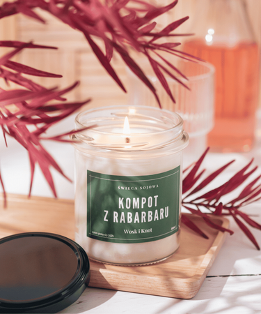 Świeca sojowa zapachowa KOMPOT Z RABARBARU 300ml