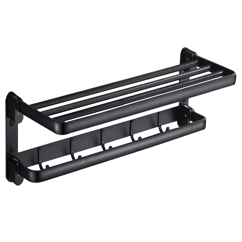 Wieszak łazienkowy ścienny na ręczniki czarny