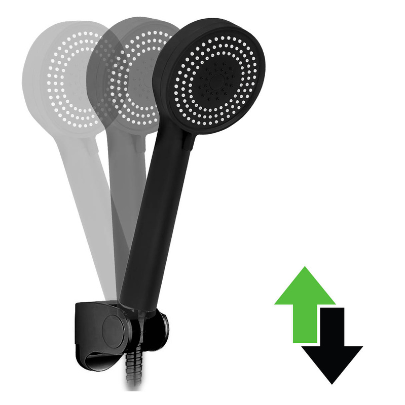 Zestaw prysznicowy czarny 3F SARA słuchawka + wąż + uchwyt