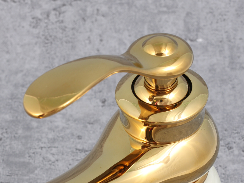 Bateria umywalkowa SONG złota marmurowa