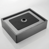 Umywalka stalowa nablatowa 50x35 czarna/grafitowa + korek KLIK KLAK