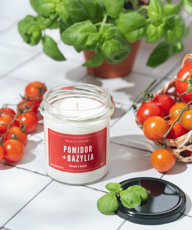 Świeca sojowa zapachowa POMIDOR BAZYLIA 300ml