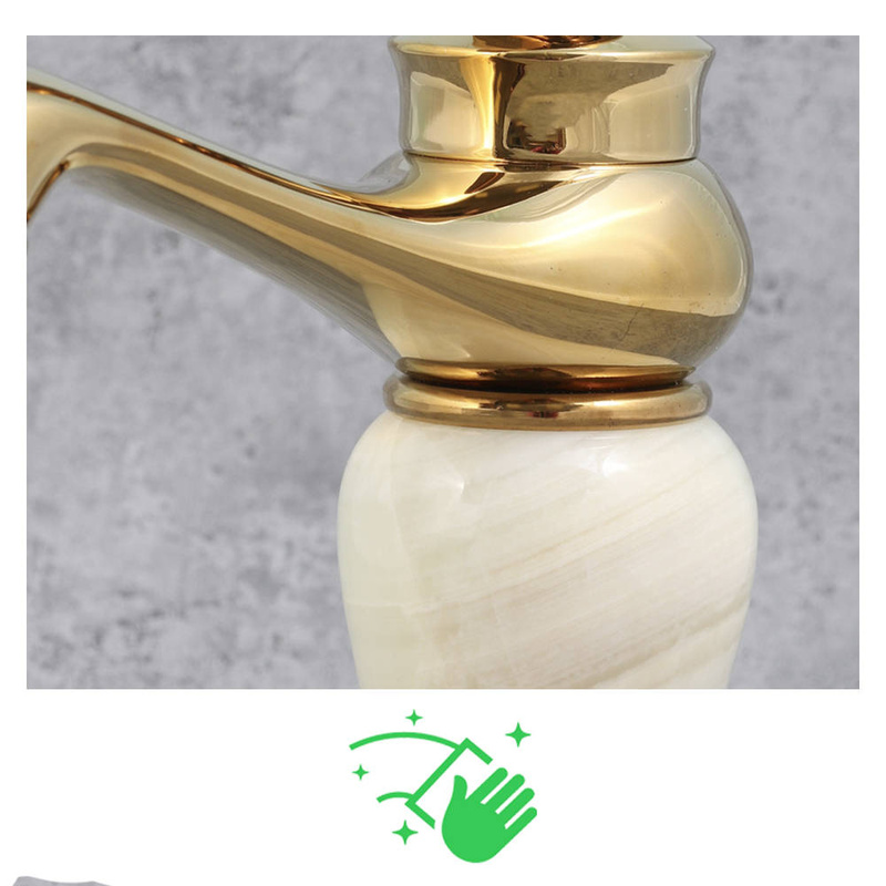 Bateria umywalkowa SONG złota marmurowa