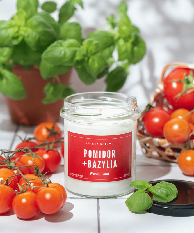 Świeca sojowa zapachowa POMIDOR BAZYLIA 300ml