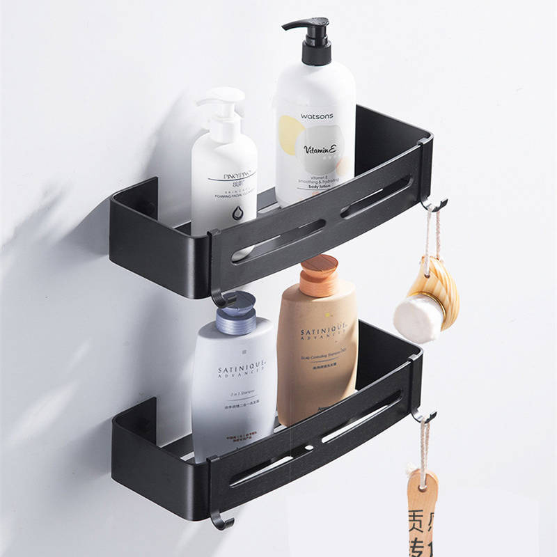 Półka łazienkowa wisząca czarna LOFT