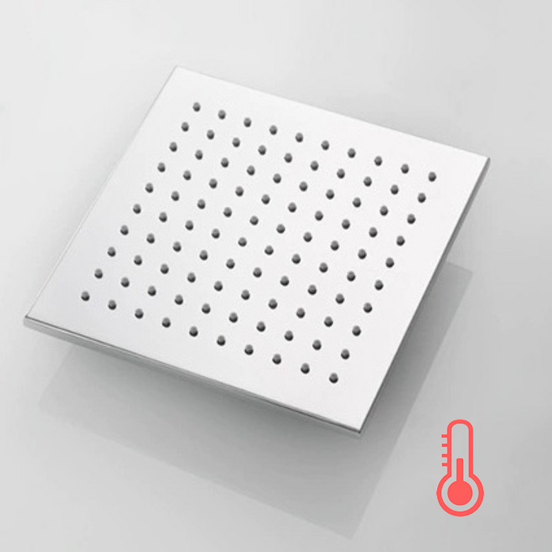 Zestaw deszczownica + słuchawka prysznicowa kwadratowa 20 cm obrotowa regulowana