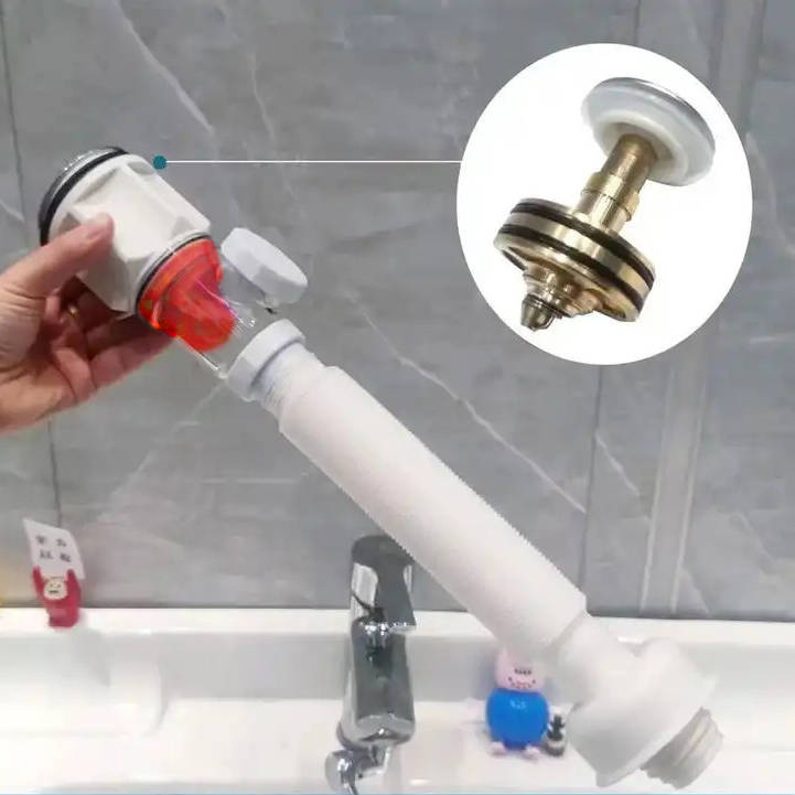 Syfon do umywalki elastyczny biały uniwersalny