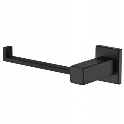 Uchwyt na papier toaletowy czarny matowy prostokątny