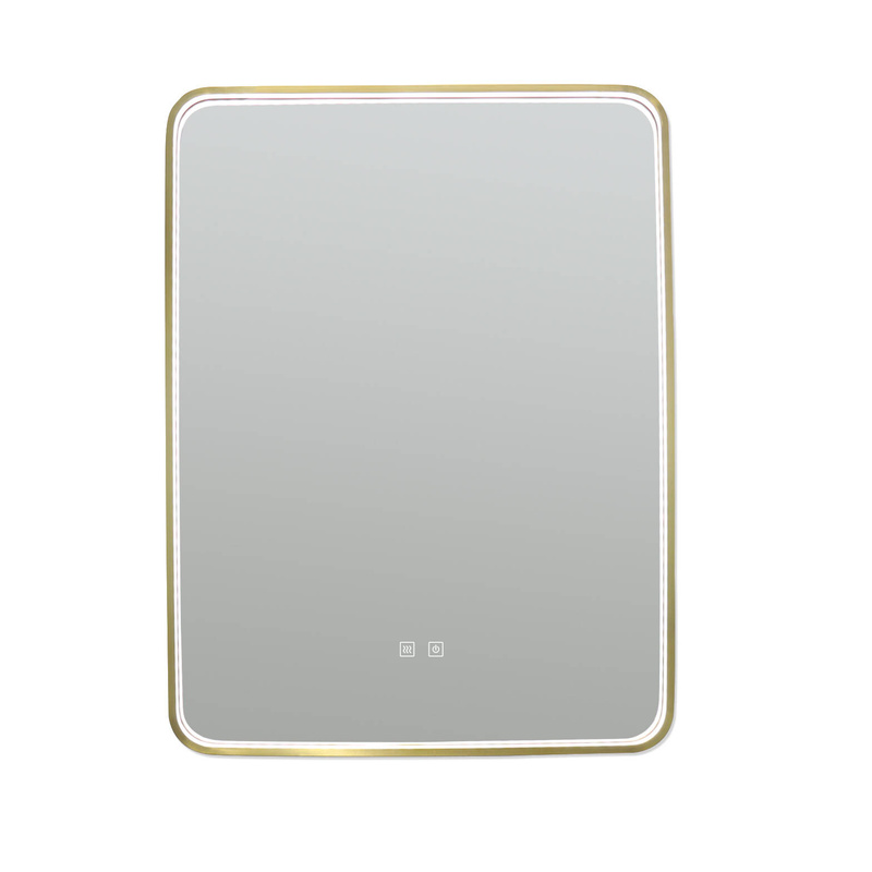 Lustro podświetlane LED 60x80 cm prostokątne w złotej ramie 1068G