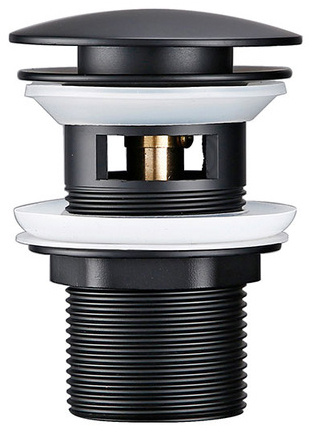 Korek umywalkowy KLIK-KLAK czarny z przelewem