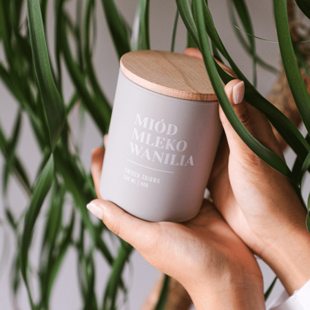 Świeca sojowa zapachowa MIÓD MLEKO WANILIA 200ml
