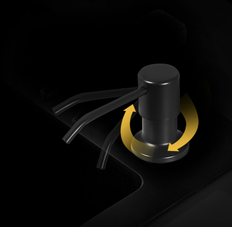 Dozownik na płyn do mycia naczyń do zlewozmywaka czarny napełniany od góry