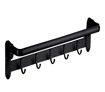 Wieszak łazienkowy ścienny na ręczniki czarny T58-6