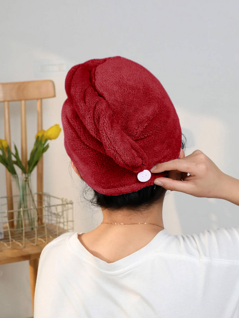 Ręcznik na włosy z mikrofibry szybkoschnący czerwony basic