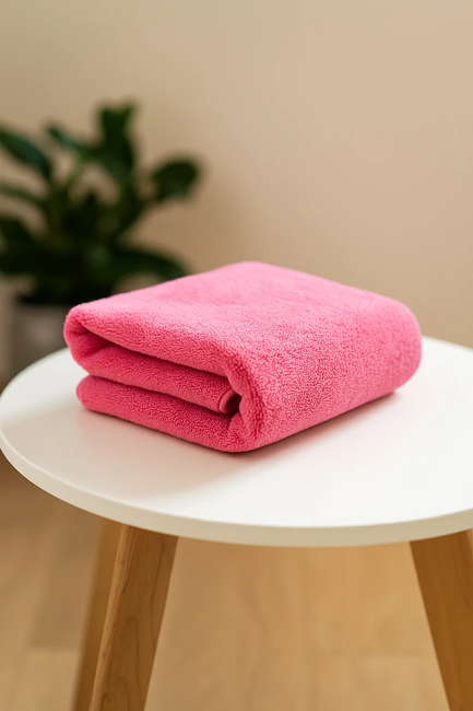 Ręcznik kąpielowy MIKRO różowy z mikrofibry 33x50 szybkoschnący