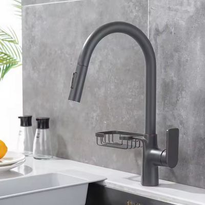 Bateria kuchenna z wyciąganą wylewką i półką LESTRE GRAPHIT