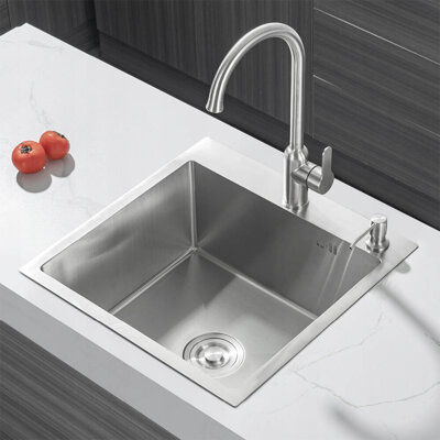 Zlewozmywak stalowy 50x50 inox + syfon GRATIS