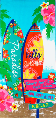 Ręcznik plażowy szybkoschnący z mikrofibry 70x140 SURF PARADISE