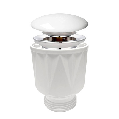 Korek Umywalkowy KLIK-KLAK biały ceramiczny uniwersalny z przelewem i bez przelewu