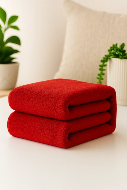 Ręcznik kąpielowy MIKRO czerwony z mikrofibry 50x100 szybkoschnący