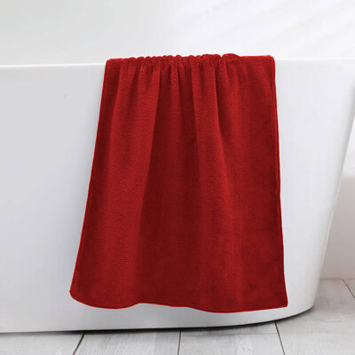 Ręcznik kąpielowy MIKRO czerwony z mikrofibry 50x100 szybkoschnący