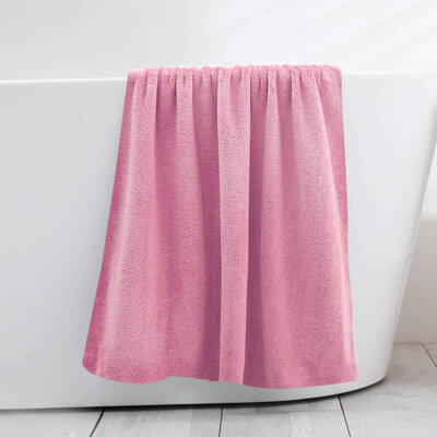 Ręcznik kąpielowy MIKRO różowy z mikrofibry 50x100 szybkoschnący