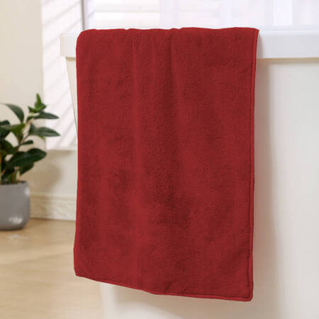 Ręcznik kąpielowy MIKRO czerwony z mikrofibry 33x50 szybkoschnący